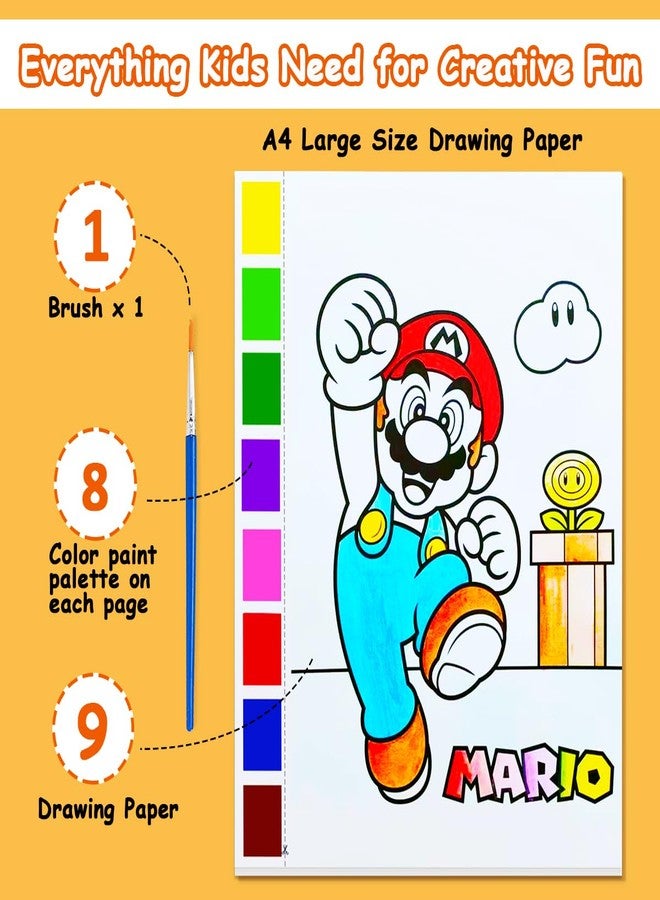 JZILU Watercolor Coloring Book for Kids, Paint with Water- Magic Paint Set Water Painting Book for Toddlers- Arts and Crafts Kit for Girls Boys Travel Activities -Stocking Stuffers for Kids - Image 3
